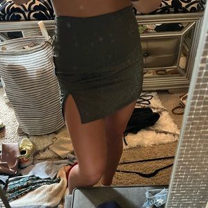 Two silk forever 21 skirts with leg slit- pink and green